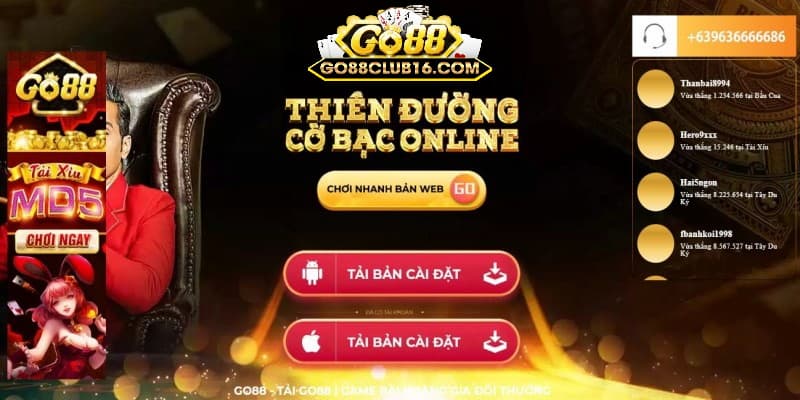 Điểm thu hút trong ứng dụng tải Go88